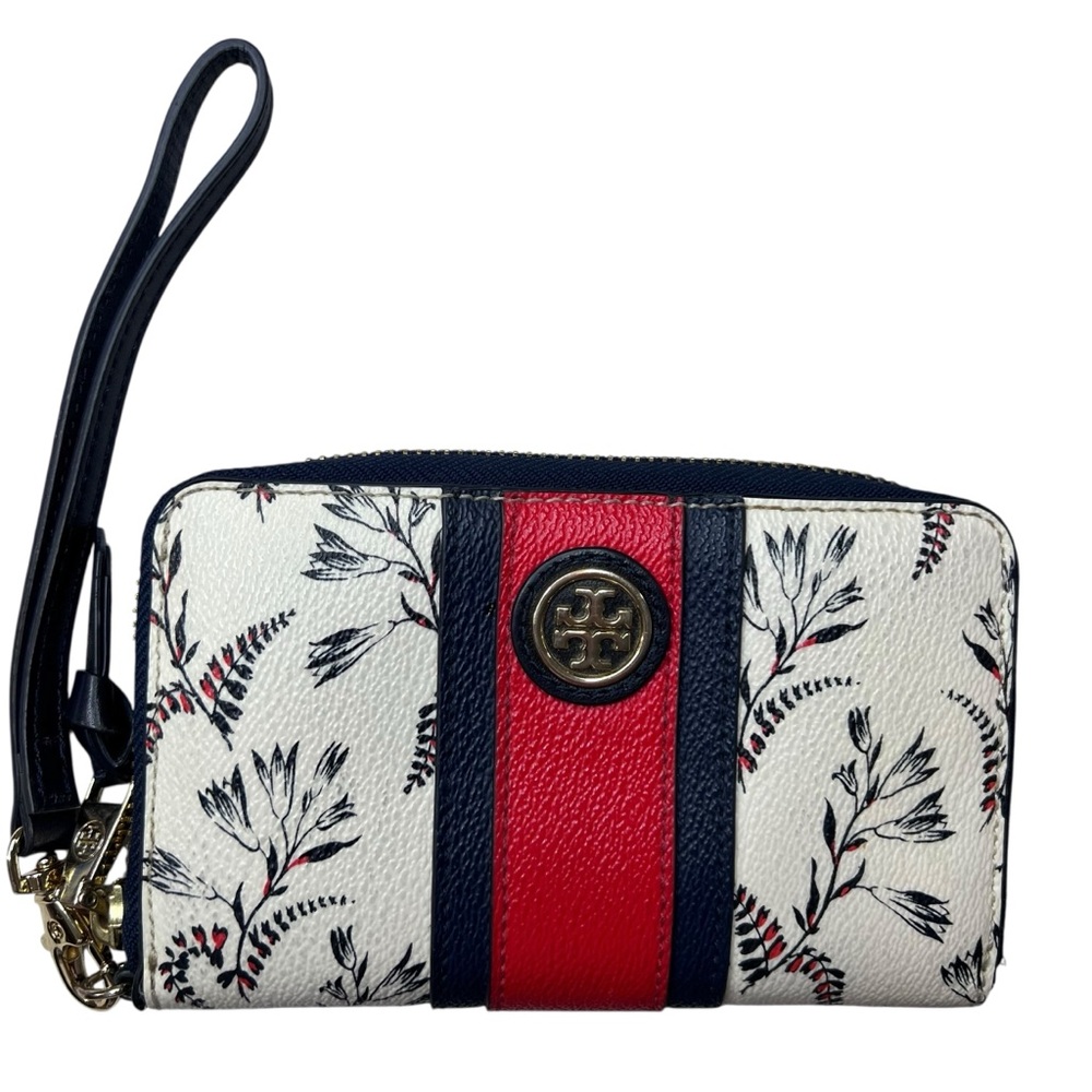 Tory Burch Robinson Cape Floral Zip Continental Wallet Wristlet EUC